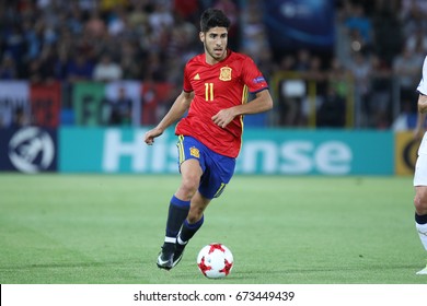 KRAKOW, POLAND - JUNE 27, 2017: European Under-21 Championship Poland 2017, Semi Final Italy - Spain O/p Marco Asensio