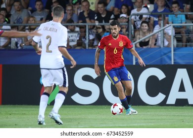 KRAKOW, POLAND - JUNE 27, 2017: European Under-21 Championship Poland 2017, Semi Final Italy - Spain O/p Dani Ceballos