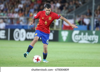 KRAKOW, POLAND - JUNE 30, 2017: European Under-21 Championship Poland 2017, Final Germany - Spain O/p  Dani Ceballos