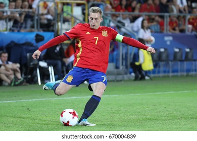 KRAKOW, POLAND - JUNE 30, 2017: European Under-21 Championship Poland 2017, Final Germany - Spain O/p Gerard Deulofeu