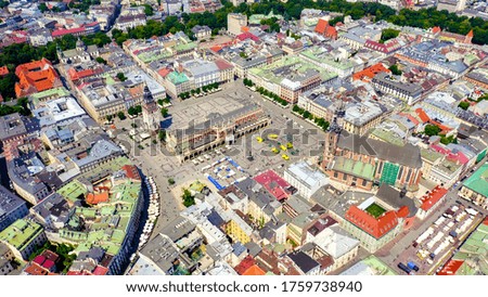 Similar – Image, Stock Photo The main square in Pienza, Tuscany, photo from above, taken from the drone.