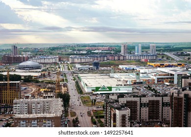 Krasnoyarsk, Russia - 30 August 2019. View Of The City Of Krasnoyarsk From Above, Sovetsky District