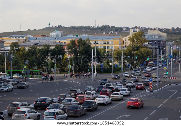 Krasnoyrsk, Krasnoyarsk region / Russia -\
09.20.2019: road traffic in\
Krasnoyarsk