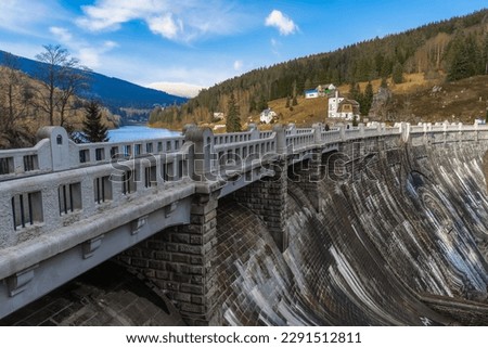 Krausebauden Dam, the first (uppermost) dam on the Elbe near Spindelmühle in the Czech Republic Stockfoto © 