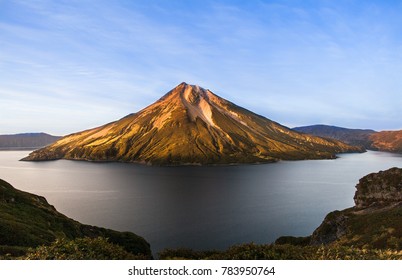 Krenitsyn volcano and crater lake, Onekotan island, Russia - Shutterstock ID 783950764