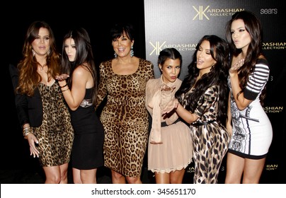 Kris Jenner, Kendall Jenner, Kylie Jenner, Khloe Kardashian, Kim Kardashian and Kourtney Kardashian at the Kardashian Kollection Launch Party held at the Colony in Hollywood, USA on August 17, 2011.