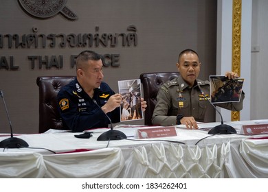 Krishna Pattanacharoen, Deputy Spokesman Of Thai Police And Piya Tawichai, The Deputy Head Of Bangkok Police At News Conference About Pro-democracy Protesters In Bangkok, Thailand October 15, 2020