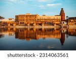 Krishna Temple at the Keshi Ghat on Yamuna river in Vrindavan near Mathura city in Uttar Pradesh state of India