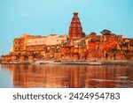 Krishna Temple at the Keshi Ghat on Yamuna river in Vrindavan near Mathura city in Uttar Pradesh state of India