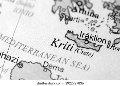 Kriti. Europe On A Geography Map