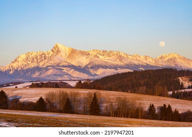 Krivan mountain during sunset in High Tatras, Slovakia