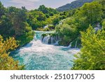 Krka National Park Cascading White Water Waterfalls