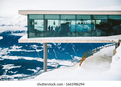 KRONPLATZ, SOUTH TYROL, ITALY - NOVEMBER 20, 2019: LUMEN - Museum Of Mountain Photography At Kronplatz - Ski Resort In Italian Dolomites