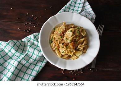 Krpice sa zeljem - Croatian pasta with caramelized cabbage