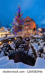 Krupowki In Zakopane During Christmas. Zakopane, Lesser Poland, Poland.