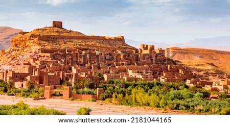 Ksar Ait Ben haddou, old Berber adobe-brick village or kasbah. Ouarzazate, Drâa-Tafilalet, Morocco, North Africa