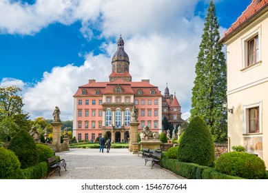 KSIAZ, POLAND – October 05 2019: Castle in Ksiaz near Walbrzych. The interior of the historic fortress