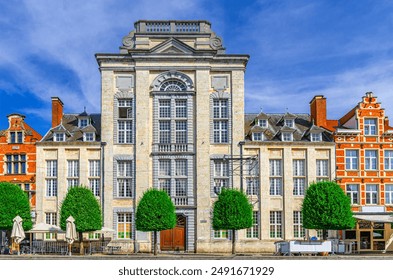 KU Leuven Katholieke Universiteit Leuven Catholic research university building on Oude Markt Old Market square in Leuven city historical center, Flemish Region, Flemish Brabant province, Belgium - Powered by Shutterstock