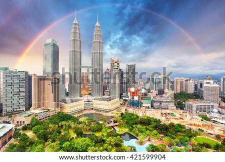  Kuala Lumper skyline with rainbow