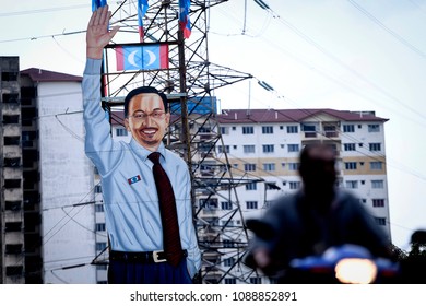 KUALA LUMPUR 22 APRIL 2018- The Giant Wooden Cutout Of Jailed Opposition Leader Anwar Ibrahim Seen Outside Kuala Lumpur.