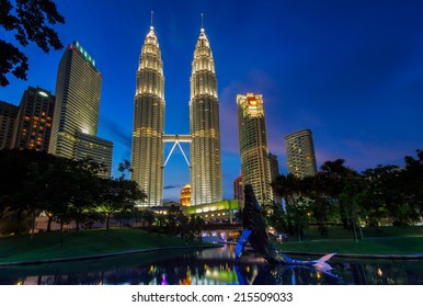 Kuala Lumpur City During Blue Hour.