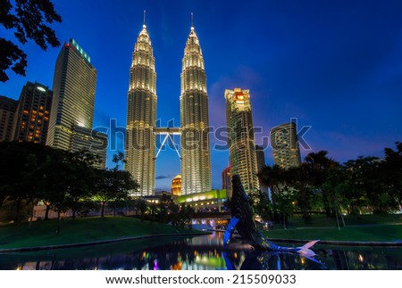 Kuala Lumpur city during blue hour.