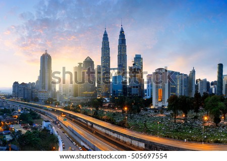 Kuala lumpur city skyline in the morning, Malaysia cityscape, Malaysia