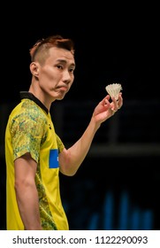KUALA LUMPUR, JUNE 26 2018 - Malaysia men's singles, Lee Chong Wei in action during Malaysia Open Badminton Championship 2018 at the Axiata Arena in Bukit Jalil, Malaysia.
