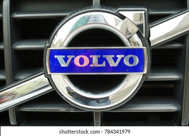 KUALA LUMPUR, MALAYSIA –JANUARY 1, 2018: VOLVO car emblem and brand logo. Modern & high technology car build by one of the Sweedish famous car manufacture.