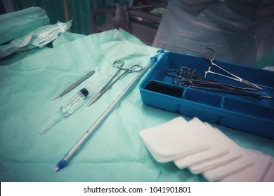 KUALA LUMPUR, MALAYSIA - 1 MAC 2018: Sterile Equipment For Chest Tube Insertion Procedure