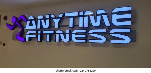 Kuala Lumpur, Malaysia 12th March 2022 : Anytime Fitness Gym Membership Centre At Faber Tower Branch Is A Franchise 24-hour Health And Fitness Clubs Headquartered In United States. Selective Focus.