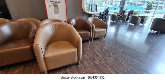 Kuala Lumpur, Malaysia- 16 Nov, 2020: Waiting Area For Customer With Complimentary Beverage Counter At Toyota Service Centre Workshop For Customer To Enjoy While Waiting For Their Car To Be Ready