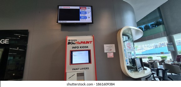 Kuala Lumpur, Malaysia- 16 Nov, 2020: Waiting Area For Customer With Complimentary Beverage Counter At Toyota Service Centre Workshop For Customer To Enjoy While Waiting For Their Car To Be Ready