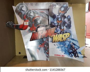 KUALA LUMPUR, MALAYSIA - 18 JULY, 2018 : Ant-Man and the Wasp movie poster. This movie is about Ant-Man fighting alongside The Wasp to uncover secrets from their past