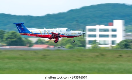 KUALA LUMPUR, MALAYSIA - 5 AUGUST 2017 : VH-FXZ Royal Flying Doctor Service Of Australia (Central Section) Take Off At Sultan Abdul Aziz Shah Airport, Subang.