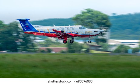 KUALA LUMPUR, MALAYSIA - 5 AUGUST 2017 : VH-FXZ Royal Flying Doctor Service Of Australia (Central Section) Take Off At Sultan Abdul Aziz Shah Airport, Subang.