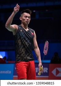 Kuala Lumpur, Malaysia - April 02, 2019 - Lin Dan of China in action during the Badminton Malaysia Open 2019 at Axiata Arena. 