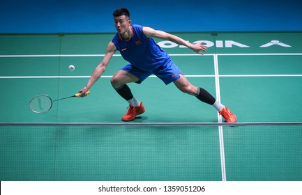 Kuala Lumpur, Malaysia - April 02, 2019 - Chen Long Of China In Action During The Badminton Malaysia Open 2019 At Axiata Arena. 