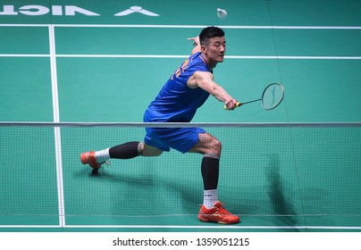 Kuala Lumpur, Malaysia - April 02, 2019 - Chen Long Of China In Action During The Badminton Malaysia Open 2019 At Axiata Arena. 