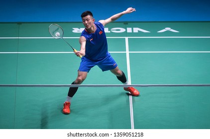 Kuala Lumpur, Malaysia - April 02, 2019 - Chen Long Of China In Action During The Badminton Malaysia Open 2019 At Axiata Arena. 