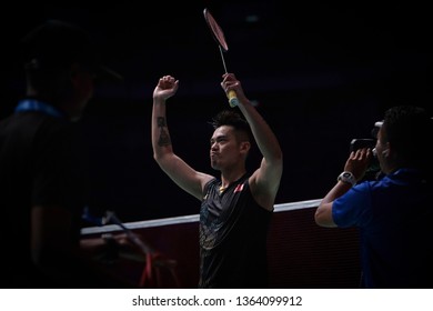 Kuala Lumpur, Malaysia - April 07, 2019 - Lin Dan of China won the men's single during Badminton Malaysia Open 2019 at Axiata Arena.