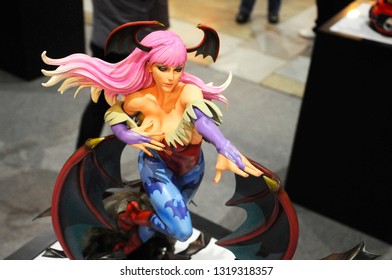 KUALA LUMPUR, MALAYSIA -APRIL 16, 2018: The Morrigan Aensland Player 2 Statue Fantasy Action Figure From Capcom Video Games Maker. Display By The Collector For The Public. 
