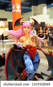 KUALA LUMPUR, MALAYSIA -APRIL 16, 2018: The Morrigan Aensland Player 2 Statue Fantasy Action Figure From Capcom Video Games Maker. Display By The Collector For The Public. 
