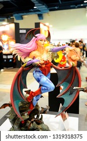 KUALA LUMPUR, MALAYSIA -APRIL 16, 2018: The Morrigan Aensland Player 2 Statue Fantasy Action Figure From Capcom Video Games Maker. Display By The Collector For The Public. 
