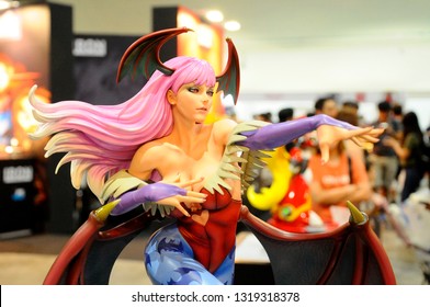 KUALA LUMPUR, MALAYSIA -APRIL 16, 2018: The Morrigan Aensland Player 2 Statue Fantasy Action Figure From Capcom Video Games Maker. Display By The Collector For The Public. 
