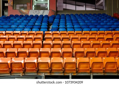 Kuala Lumpur, Malaysia - April 21, 2018 : Photo Taken Inside An Indoor Basketball Stadium Seating