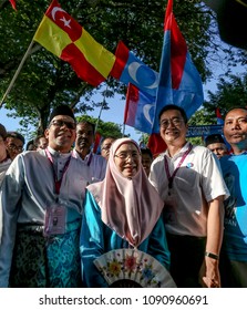 KUALA LUMPUR, MALAYSIA - APRIL 28, 2018 : President Peoples Justice Party (PKR) Wan Azizah A Candidate For Pakatan Harapan In Pandan (P100) Parliament During Nomination Day 14th General Election.