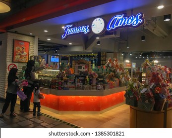 Kuala Lumpur, Malaysia - April 29, 2019: Famous Amos Shop In Sunway Mall. Famous Amos Is A Brand Of Cookies Founded In Los Angeles In 1975 By Wally Amos