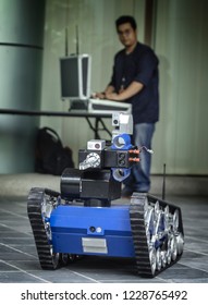 KUALA LUMPUR, MALAYSIA - Aug 17, 2018 : XV5 Bomb Disposal Robot. This robot is used by Malaysian Royal Police for remote-controlled explosive ordnance disposal.