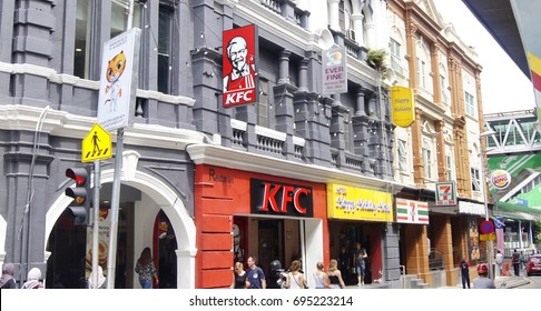 KUALA LUMPUR, MALAYSIA, AUGUST 13, 2017 : KFC Restaurant In Jalan Tun Perak, Kuala Lumpur, Near Masjid Jamek LRT Station.